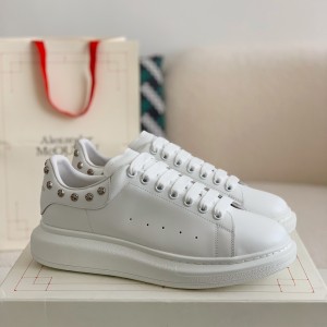 「#499」Alexander McQueen MQ White Rose nail tail Sneakers