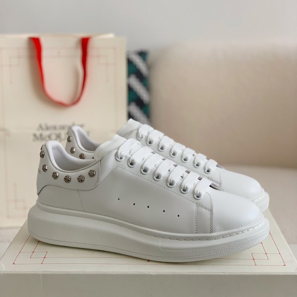 「#499」Alexander McQueen MQ White Rose nail tail Sneakers