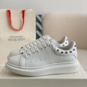「#499」Alexander McQueen MQ White Rose nail tail Sneakers