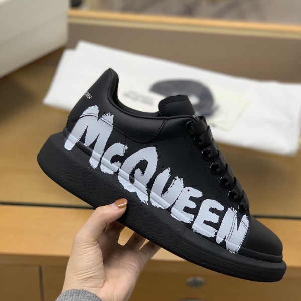「#508」Alexander McQueen MQ 3D black letter Sneakers