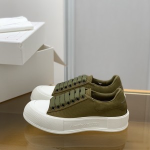 「#516」Alexander McQueen MQ olive green velvet tail Sneakers