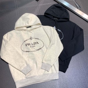 「#1944」Prada fleece hooded sweatshirt