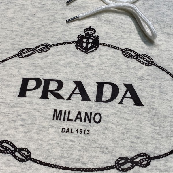 Prada fleece hooded sweatshirt