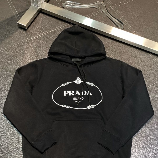 Prada fleece hooded sweatshirt
