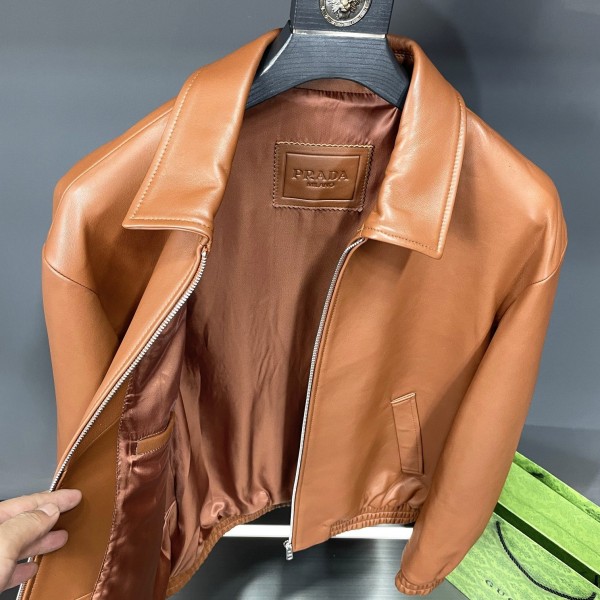 Prada Paris catwalk style leather jacket