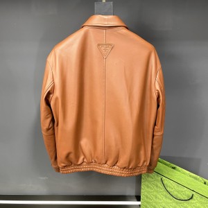 「#1950」Prada Paris catwalk style leather jacket