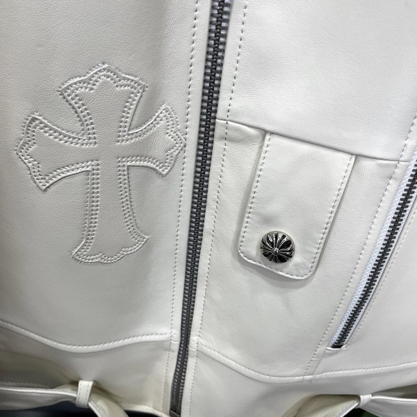 Chrome Hearts motorcycle leather jacket