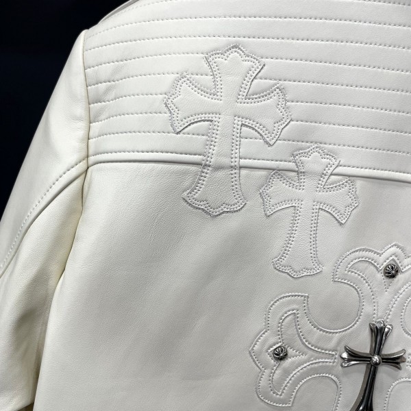 Chrome Hearts motorcycle leather jacket