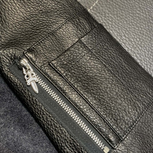 Chrome Hearts patchwork leather jacket