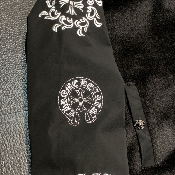 Chrome Hearts Embroidered patchwork wool baseball jacket