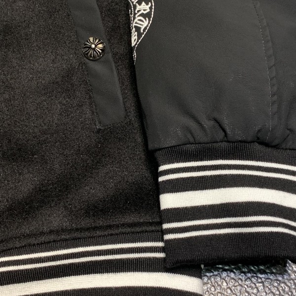 Chrome Hearts Embroidered patchwork wool baseball jacket