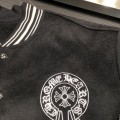 「#1966」Chrome Hearts Embroidered patchwork wool baseball jacket
