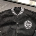 「#1966」Chrome Hearts Embroidered patchwork wool baseball jacket