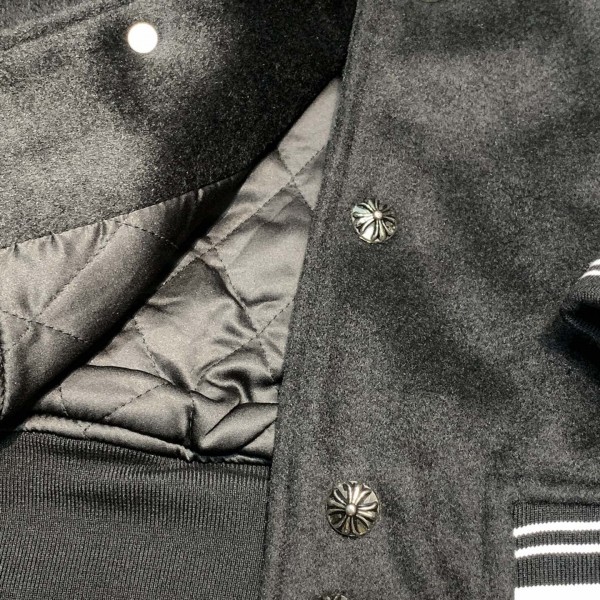 Chrome Hearts Embroidered patchwork wool baseball jacket