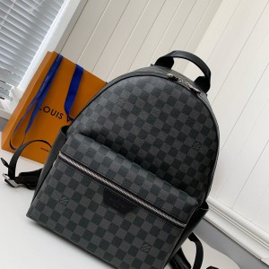 「#2025」Louis Vuitton 24s New DISCOVERY Small Black Checker Backpack N40514, Top Quality Size: 29 * 38 * 20c