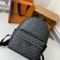 「#2025」Louis Vuitton 24s New DISCOVERY Small Black Checker Backpack N40514, Top Quality Size: 29 * 38 * 20c