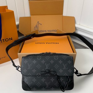 「#2030」Louis Vuitton AutumnWinter New STEAMER Black Flower Messenger Bag M46795, Top Quality