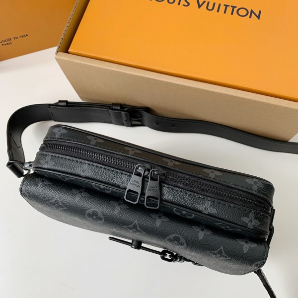 Louis Vuitton AutumnWinter New STEAMER Black Flower Messenger Bag M46795, Top Quality