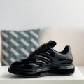 「#2064」Alexander McQueen MQ golden cowhide tail Air cushion bottom Sneakers