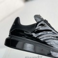 「#2064」Alexander McQueen MQ golden cowhide tail Air cushion bottom Sneakers