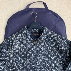 「#2089」Louis Vuitton Classic Logo printed all over patchwork denim jacket