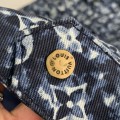 「#2089」Louis Vuitton Classic Logo printed all over patchwork denim jacket