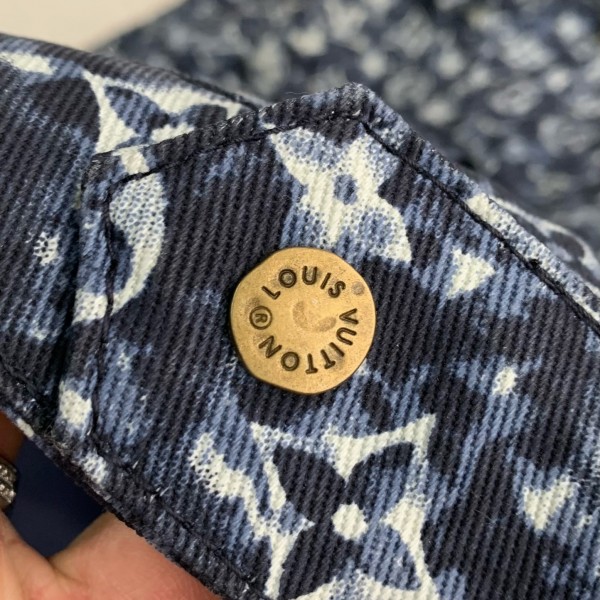 Louis Vuitton Classic Logo printed all over patchwork denim jacket