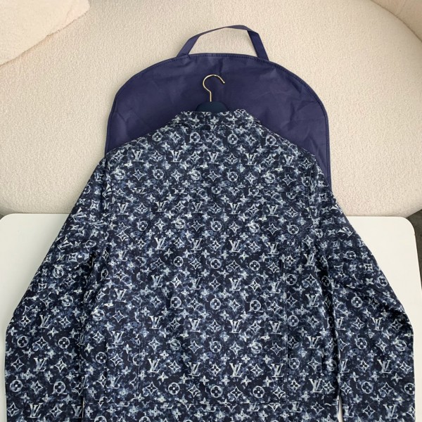 Louis Vuitton Classic Logo printed all over patchwork denim jacket