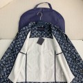 「#2089」Louis Vuitton Classic Logo printed all over patchwork denim jacket