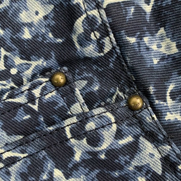 Louis Vuitton Classic Logo printed all over patchwork denim jacket