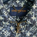 「#2089」Louis Vuitton Classic Logo printed all over patchwork denim jacket