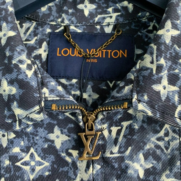 Louis Vuitton Classic Logo printed all over patchwork denim jacket