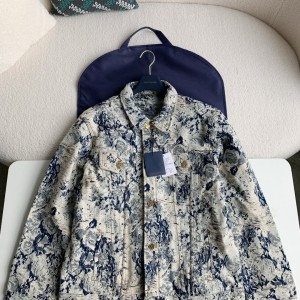 「#2058」Louis Vuitton Classic Logo printed all over patchwork denim jacket