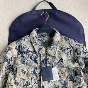 「#2058」Louis Vuitton Classic Logo printed all over patchwork denim jacket