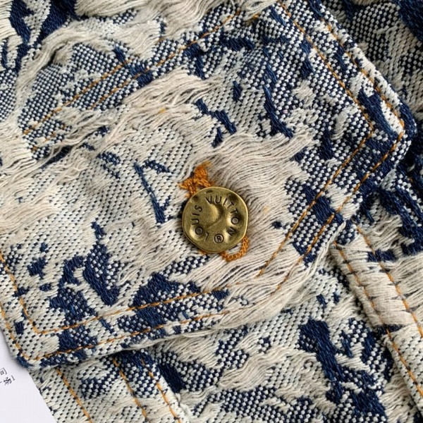 Louis Vuitton Classic Logo printed all over patchwork denim jacket