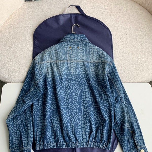 Louis Vuitton Classic Logo printed all over patchwork denim jacket