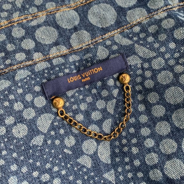 Louis Vuitton Classic Logo printed all over patchwork denim jacket