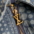 「#2056」Louis Vuitton Classic Logo printed all over patchwork denim jacket