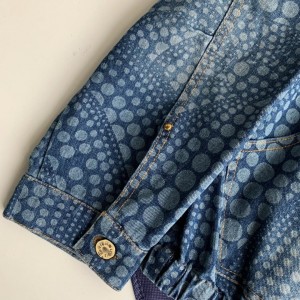 「#2056」Louis Vuitton Classic Logo printed all over patchwork denim jacket