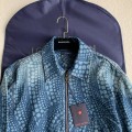 「#2056」Louis Vuitton Classic Logo printed all over patchwork denim jacket