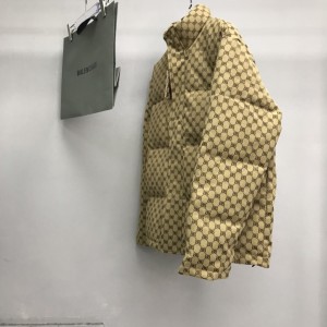 「#2138」Balenciaga all-over printed double B down jacket