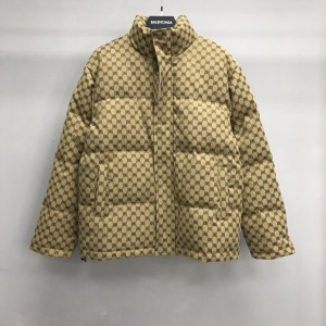 「#2138」Balenciaga all-over printed double B down jacket