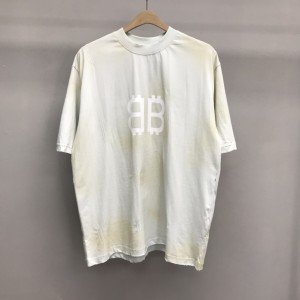 「#2228」Balenciaga BB Industrial Cement Painted T-Shirt