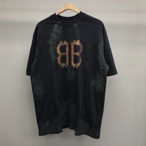「#2229」Balenciaga BB Industrial Cement Painted T-Shirt