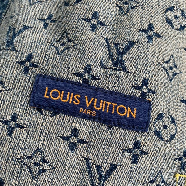 Louis Vuitton Classic Logo printed all over patchwork denim jacket