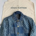 「#1808」Louis Vuitton Classic Logo printed all over patchwork denim jacket