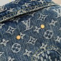 「#1808」Louis Vuitton Classic Logo printed all over patchwork denim jacket