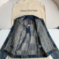 「#1808」Louis Vuitton Classic Logo printed all over patchwork denim jacket