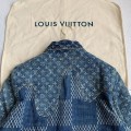 「#1808」Louis Vuitton Classic Logo printed all over patchwork denim jacket