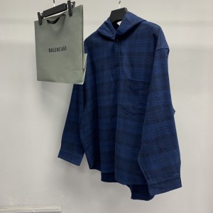 「#2283」Balenciaga plaid shirt hooded jacket